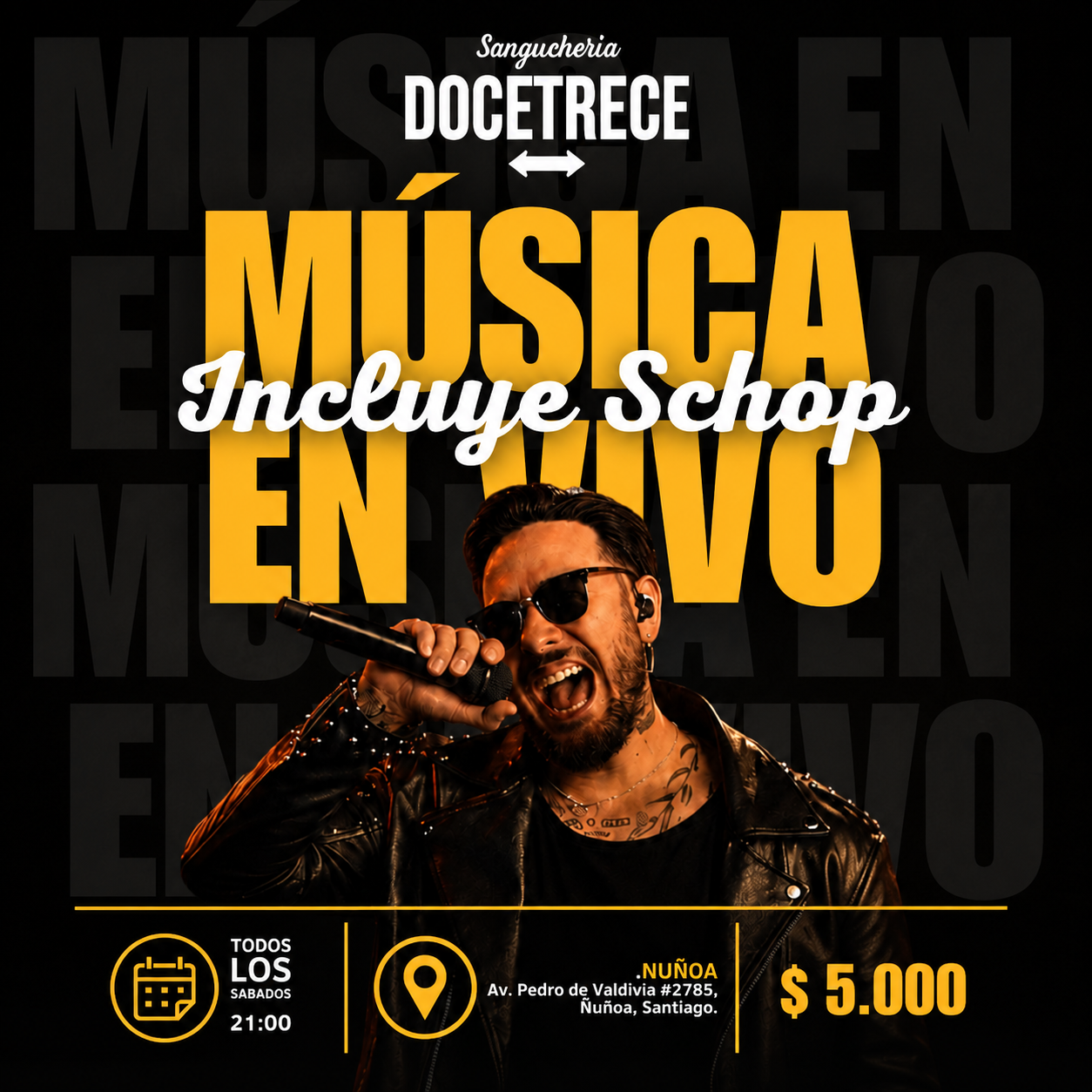 Música en Vivo en Ñuñoa | Sábados en DoceTrece