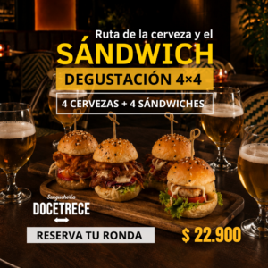 Una ruta, cuatro cervezas y cuatro sándwiches.